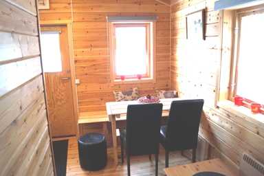 Inside Myrkulla Lodge: Seating accommodation